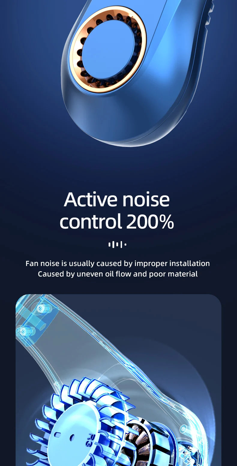 Hanging Neck Fan Digital Display Power Ventilador Bladeless Neckband Fan Portable Mini Air Cooler USB Rechargeable Electric Fans