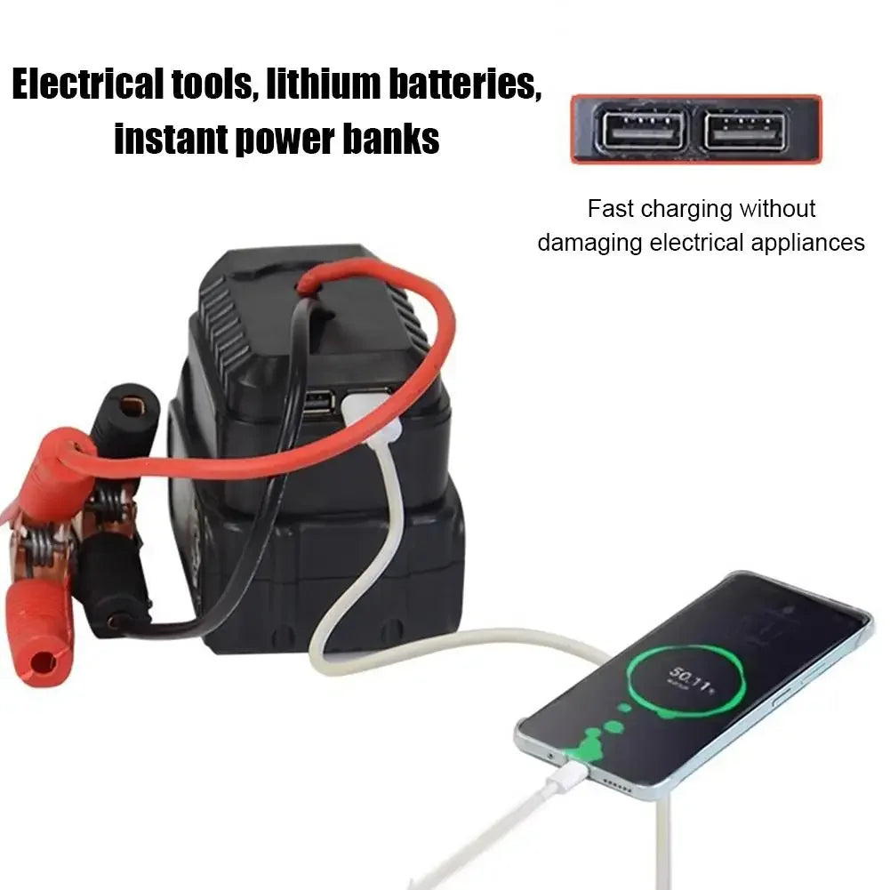 Convertidor, Cargador,Arrancador de Emergencia para Coche, Compatible con Baterías de Litio Makita, Accesorios de Arranque